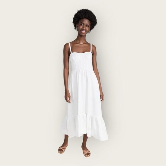 NWT | Jonathan Simkai | Kitzia Linen Bustier Midi Dress | White | Large - Picture 14 of 14